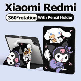 เคสแท็บเล็ต Redmi/Xiaomi สําหรับ Redmi Pad SE 11 Redmi pad2 Xiaomi Pad 7/7 Pro 6/6Pro Xiaomi 5/5 Pro เคส Redmi 10.61 pad pro12.1 มุนได้360องศา Kuromi เคส Xiaomi ปกผู้ถือปากกาด้านขวา