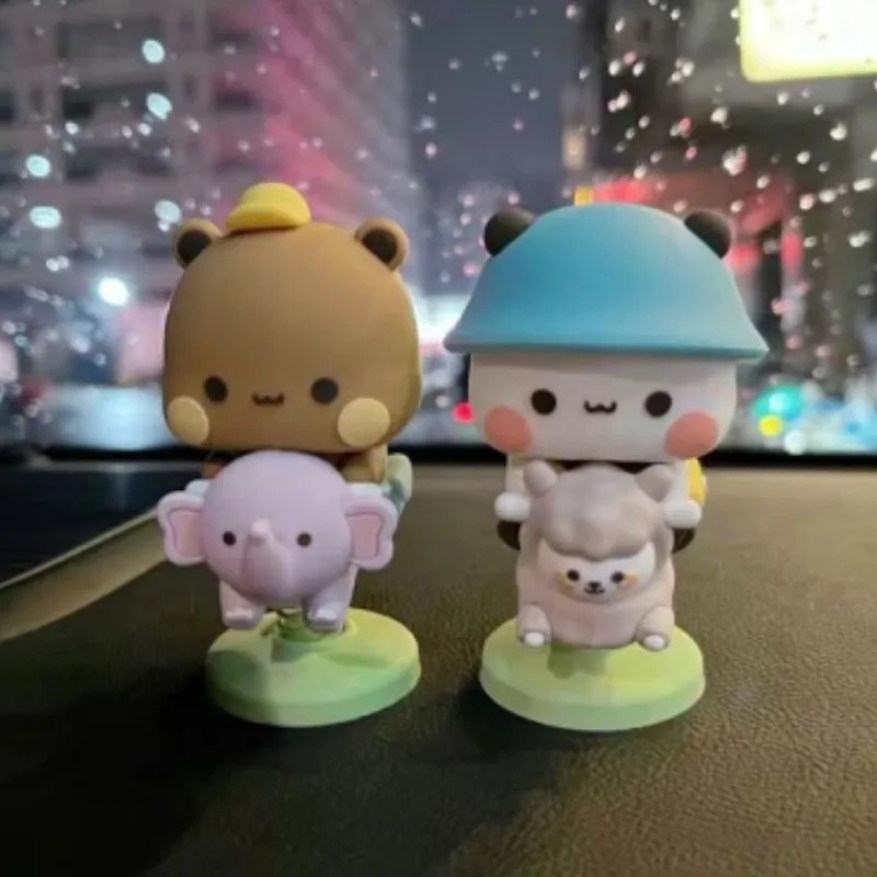 Yier Bubu รูปเขย่า Mitao Panda Dudu สะสมน่ารัก Action Kawaii การ์ตูนของเล่นตุ๊กตาเครื่องประดับเด็กวันเกิดของเล่น
