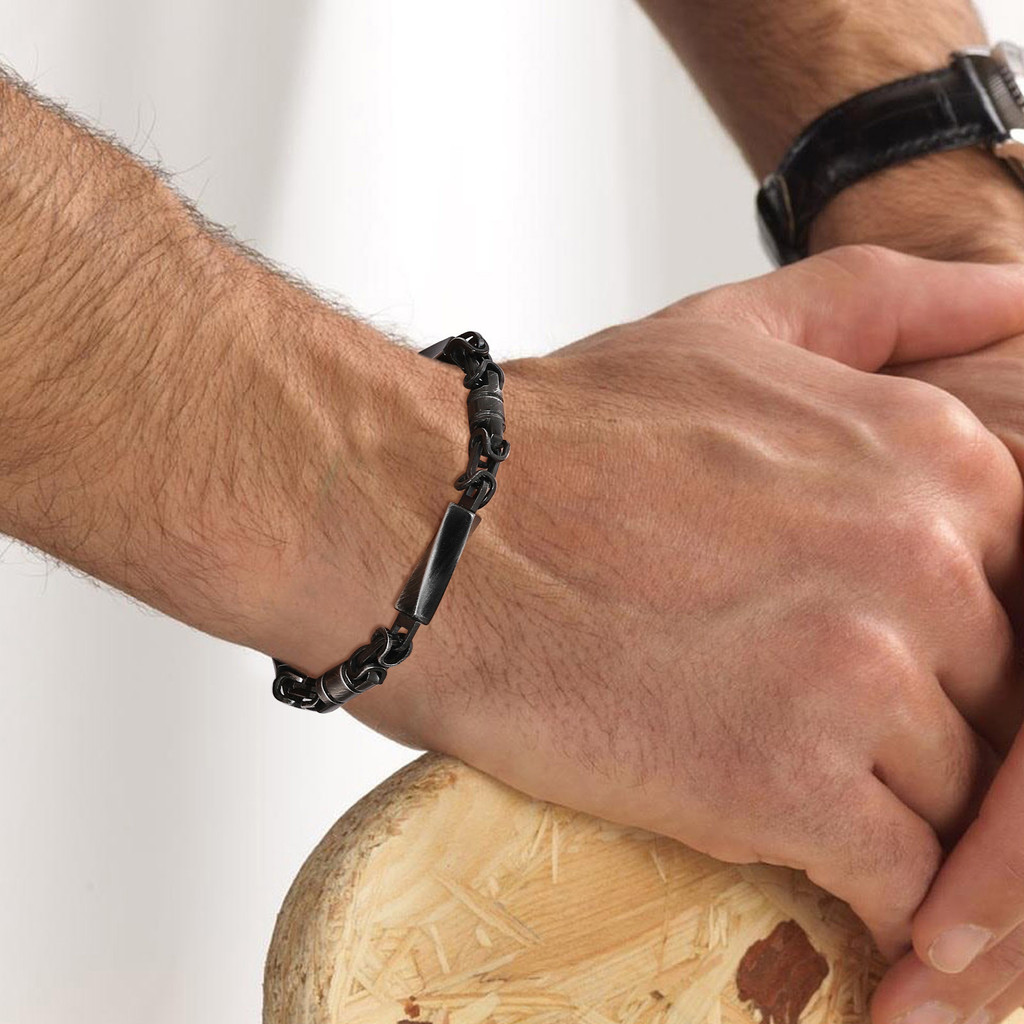 Vnox Vintage Mobius Byzantine สร้อยข้อมือสําหรับผู้หญิงสาว,สแตนเลสสตีล Link Chain,เครื่องประดับของขวัญสามีแฟน - รูปที่ 2