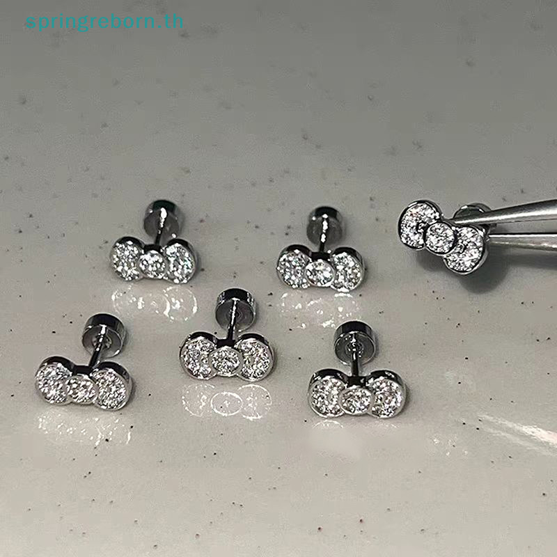 # เครื่องมือแฟชั่น # ประณีตน่ารักเงาเพชรโบว์สกรูต่างหูผู้หญิงสาวสีเงินหวานต่างหูสตั๊ดขนาดเล็กพรรคเครื่องประดับอุปกรณ์เสริม.