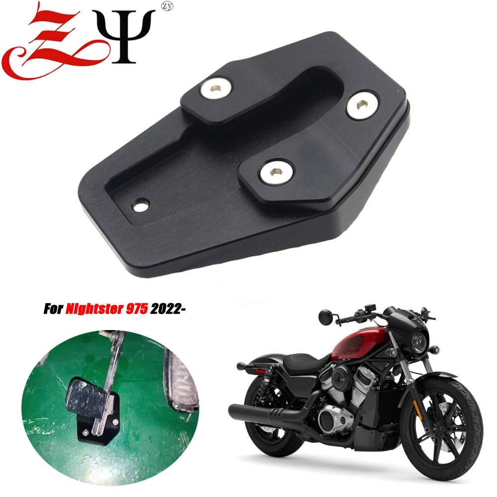 ใหม่ CNC Kickstand ขาตั้ง Extension Pad แผ่นขยายสําหรับ Harley Nightster 975 RH975 RH975 RH 975 2022