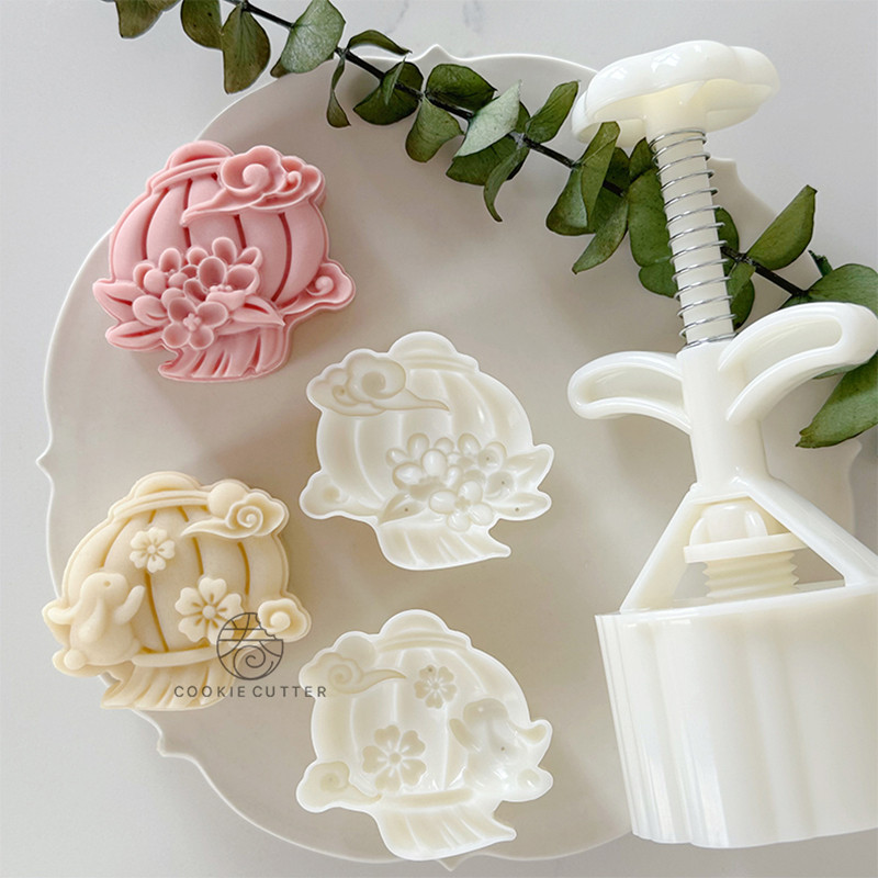 50g/75g เมฆมงคลเทศกาลโคมไฟ Mooncake แม่พิมพ์ 3D โคมไฟกระต่ายเทศกาลกลางฤดูใบไม้ร่วง Sugarcraft ตกแต่งเครื่องมือ