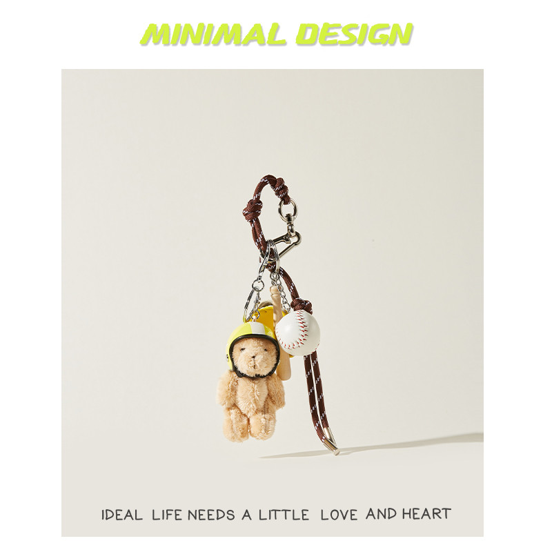 2024 หมวกกันน็อคแฟชั่นเกาหลีหมีพวงกุญแจจี้แฟชั่น