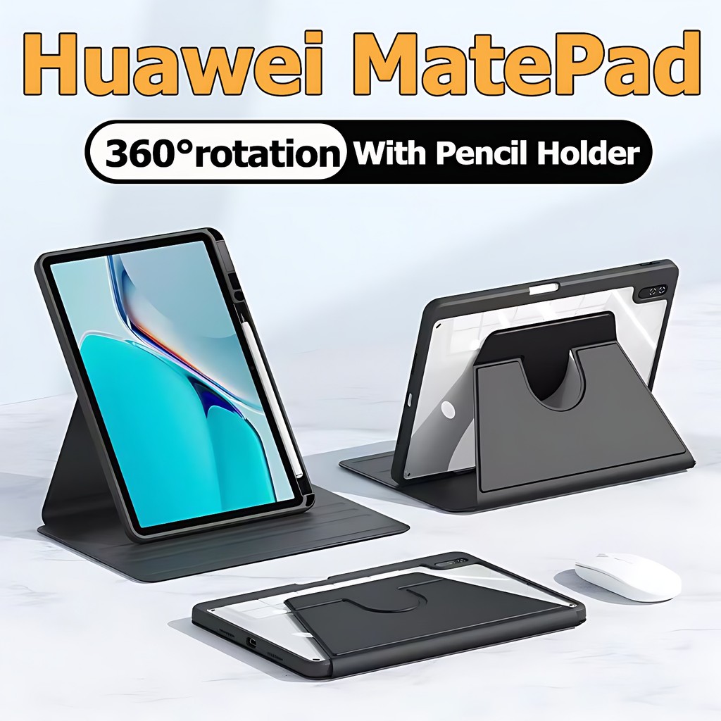 360°หมุนได้สำหรับ เคสแม่เหล็กสําหรับ Huawei MatePad SE11 /SE10.4 หัวเว่ย MatePad 11/10.4  เคส Huawei Matepad 11.5 /11.5”S MatePad Pro 10.8 / Pad Pro11  หัวเว่ย เคสป้องกันแผ่นแบน ช่องเสียบปากกาในตัว