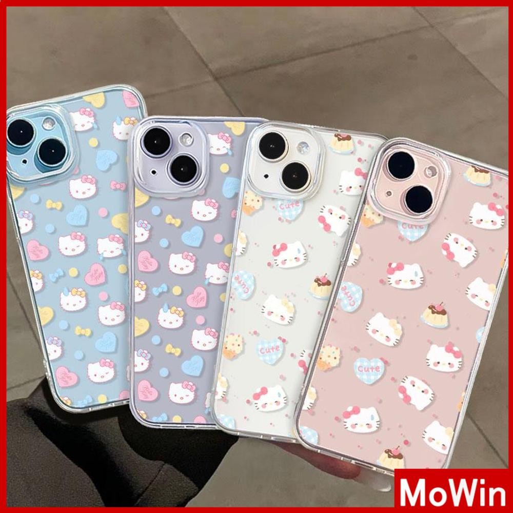 Mowin - สำหรับ iPhone 16 Pro Max iPhone 11 เคสใส TPU อ่อนนุ่มน่ารักสวยงามมีสีสันโบว์สีขาวลูกแมว iPhone 15 14 13 Pro Max 12 Pro Max 11 XR XS 7 8 Plus Max XS XR
