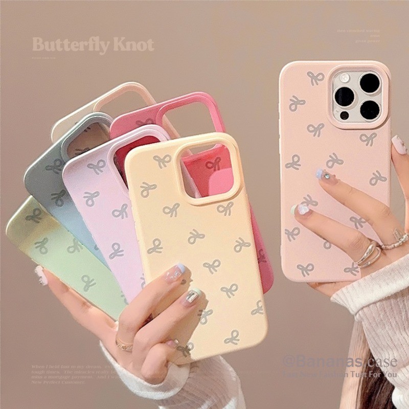 Iphone 15 14 13 12 11 Pro Max X Xr Xs Maxเคสโทรศัพท์Insน่ารักโบว์สีดําหนังนิ่มฝาหลัง