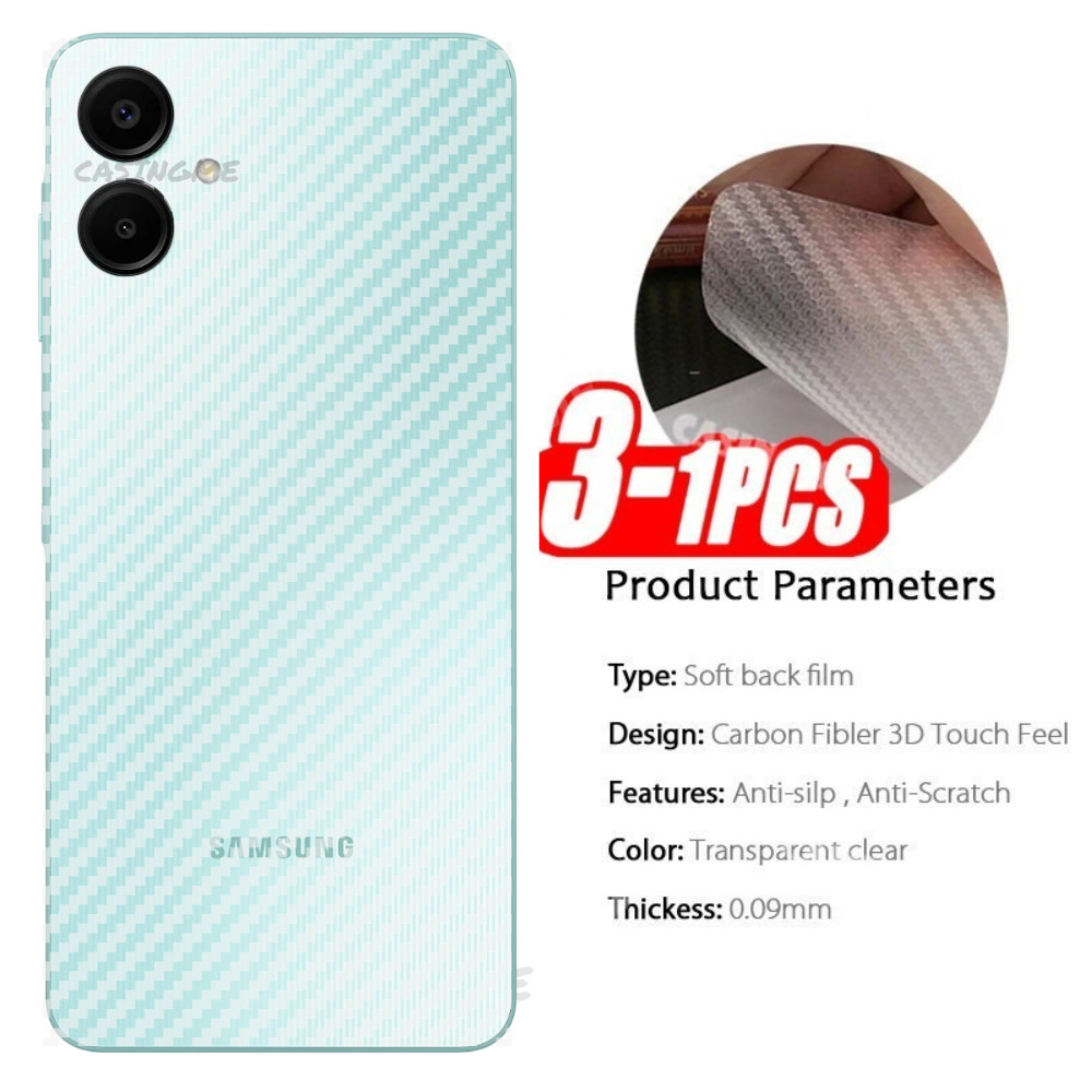 Samsung A06 2024 3D กลับคาร์บอนไฟเบอร์โทรศัพท์หน้าจอฟิล์มด้านหลังสําหรับ Samsung Galaxy A06 A06s SamsungA06 โปร่งแสง Anti-Scratch สติกเกอร์ป้องกันคาร์บอนไฟเบอร์ฟิล์มป้องกันหน้าจอ
