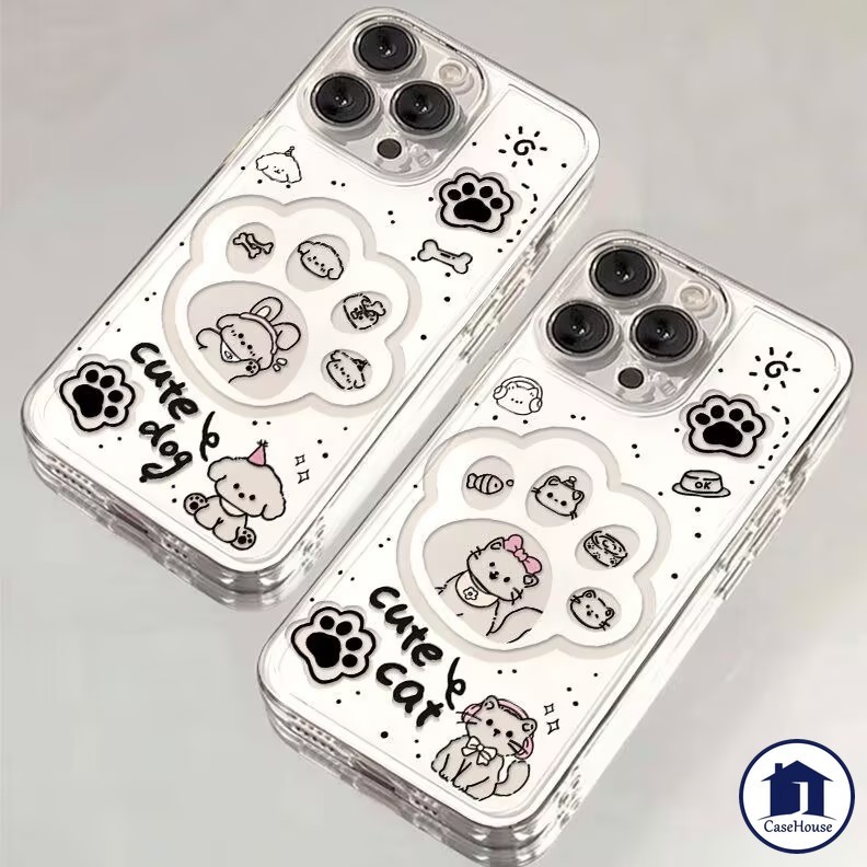 เคสนิ่มใสลายแมวและสุนัขสุดน่ารัก เข้ากันได้กับ OPPO A6 A5 A3 X Pro A60 A16 A54 A38 A17 A12 A15 A7 A3s A5 A57 A18 A53 A35