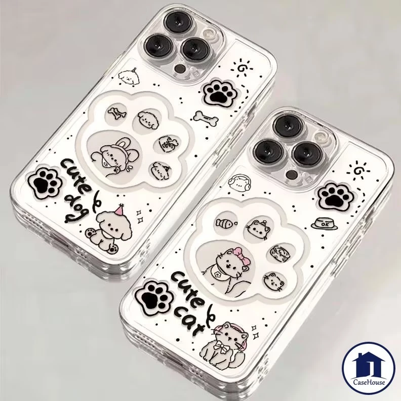 เคสนิ่มใสลายแมวและสุนัขสุดน่ารัก เข้ากันได้กับ OPPO A6 A5 A3 X Pro Reno 16 15 F A60 A16 A54 A38 A12 A15 A3s A57 A18 A35