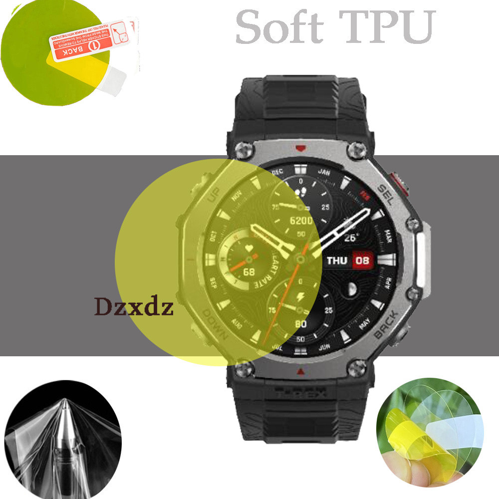 ตัวป้องกันหน้าจอสําหรับ Amazfit T-rex 3 สมาร์ทวอทช์ฟิล์มป้องกันที่ชัดเจน TPU ฟิล์มนาฬิกาไฮดรอลิก