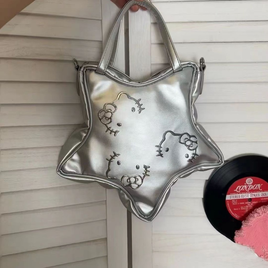 ราคาต่ำสุดHelloKittyน่ารักMillennialแฟชั่นRetroTrendHotGirlกระเป๋าสะพายข้างแบบพกพาY2KStarกระเ