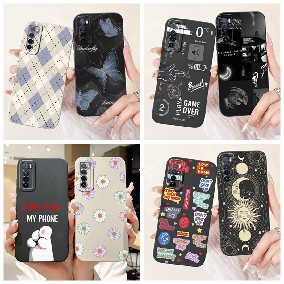 สําหรับ Huawei Nova 7 5G JEF-NX9 สําหรับ Huawei Nova7Pro YER-AN10 5G ซิลิโคนเหลว Proective ฝาครอบกระเป๋าโทรศัพท์