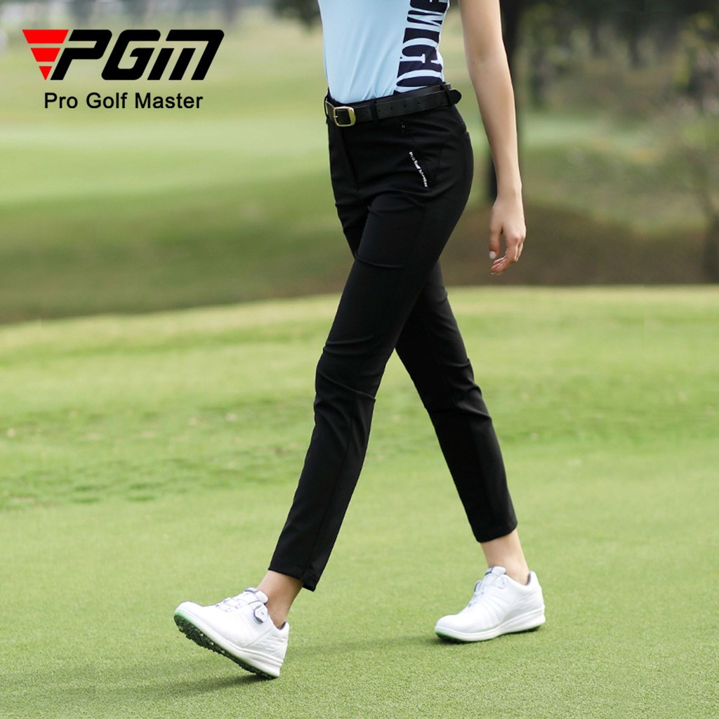 Pgm ผู้หญิงกอล์ฟกางเกง Lady Slim Fit กางเกงยืดหยุ่นสูงกันน้ํา Breathable Golf สวมใส่สําหรับผู้หญิงกี