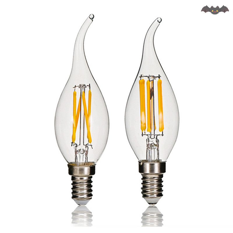[PE] E14 4W Retro Edison LED Filament หลอดไฟ AC180-240V หลอดไฟแก้วใหม่ TH