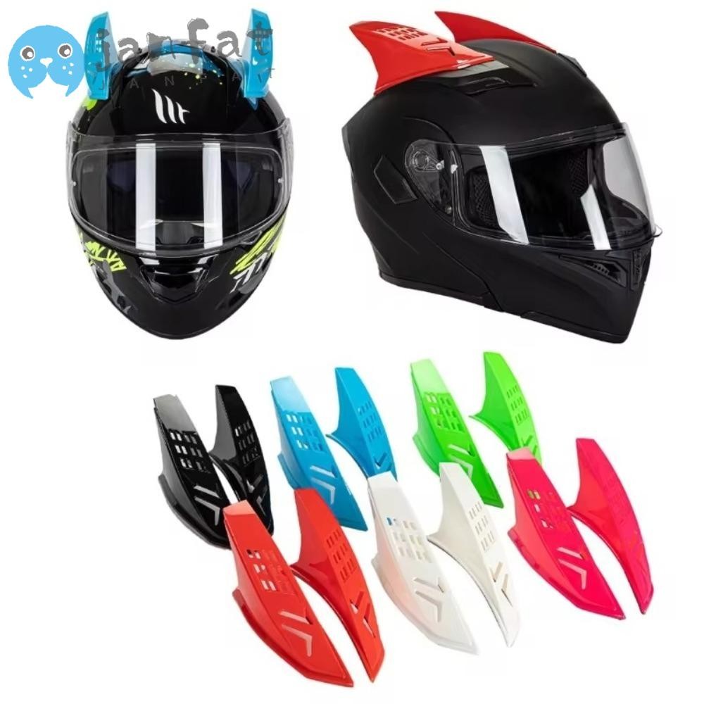 Janfat 2 ชิ้นหมวกกันน็อครถจักรยานยนต์ฮอร์น, Universal ทนทาน Motocross Racing Mohawk Horns, คุณภาพสูง Self-กาวพลาสติกรถมอเตอร์ไซด์จักรยานหูหมวกกันน็อค