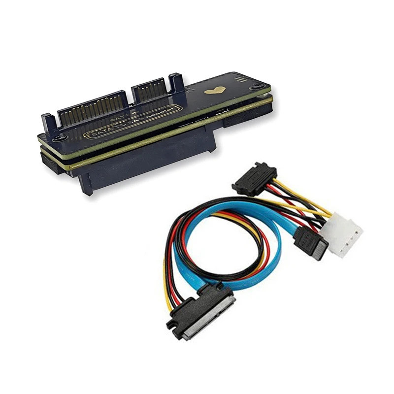 SATA3.0 ถึง SAS Riser การ์ด SAS SSD การ์ดขยาย SATA 22Pin ถึง SAS 29Pin Converter 6Gb พร้อมสายเคเบิล 