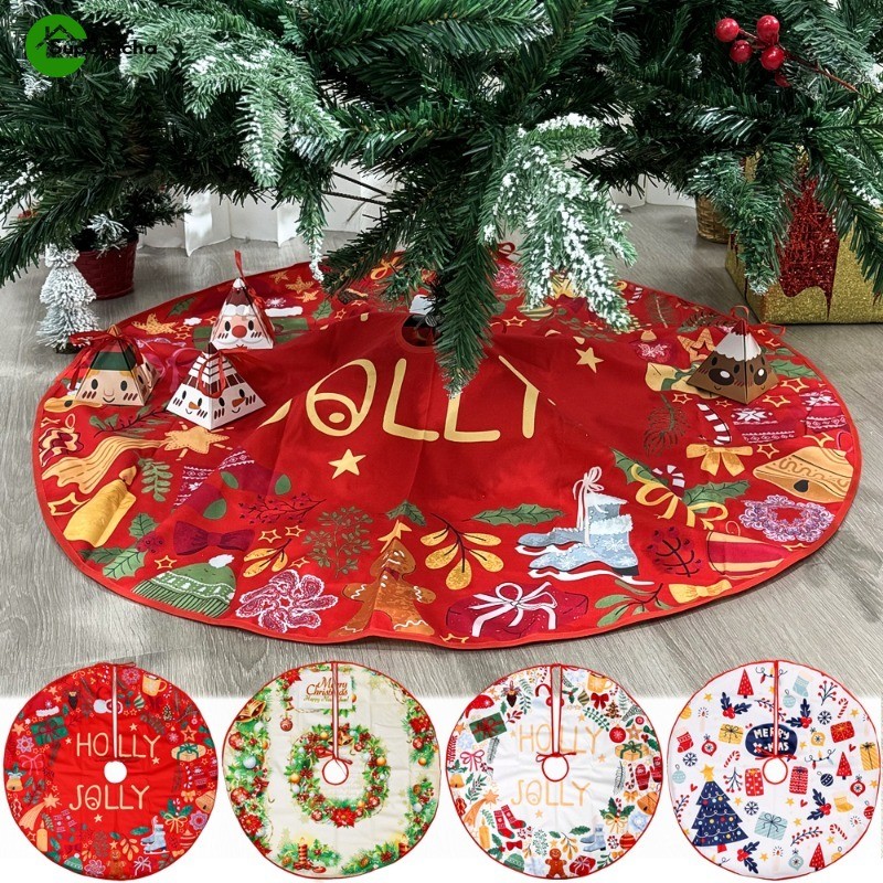 ต้นคริสต์มาสกระโปรงรอบด้านล่างผ้ากันเปื้อนบรรยากาศการตกแต่