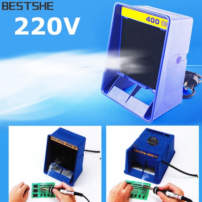 <bestshe> Solder Smoke Absorber Remover Fume Extractor พัดลมกรองอากาศสําหรับบัดกรี 220V