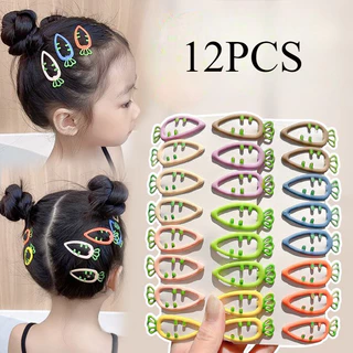 12ชิ้นแฟชั่นเกาหลีที่มีสีสันbbคลิปน่ารักแครอทกิ๊บอุปกรณ์ผมชุด