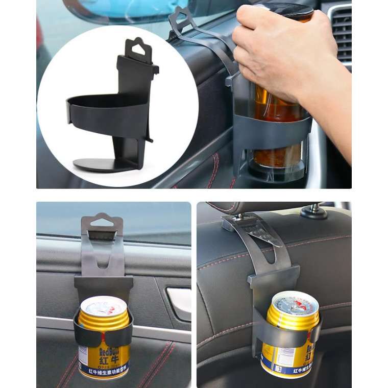 ตะขอแขวน สีดำ ที่วางขวดน้ำ ที่วางแก้วน้ำ อเนกประสงค์ อุปกรณ์เสริมในรถยนต์ สําหรับติดเบาะหลังรถ - รูปที่ 2