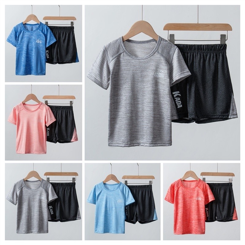 LFKids Sport Short Sleeve Set Quick-drying Boys Girls Set for Summer