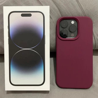 ใหม่ เคสโทรศัพท์ซิลิโคนเหลวสีแดงไวน์ลื่น สําหรับ iPhone 7 8 X XR XS Max 11 12 13 14 15 Pro Max 16