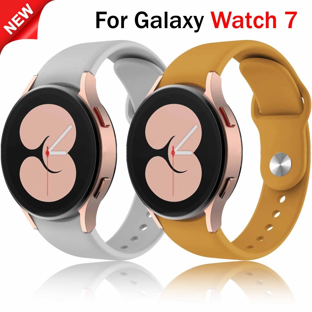 ไม่มีช่องว่างซิลิโคนสําหรับ Samsung Galaxy Watch 7 FE 4 5 6 44 มม.40 มม.5 pro 45 มม.สร้อยข้อมือสีทึบ Galaxy Watch 4/6classic 46/42/47/43 มม.