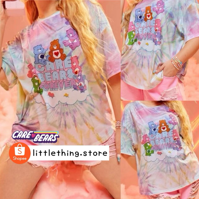 Care Bears แท้💯เสื้อยืด มัดย้อม หมี การ์ตูน CARE BEARS FOREVER พร้อมส่ง✨SIZE S-5XL