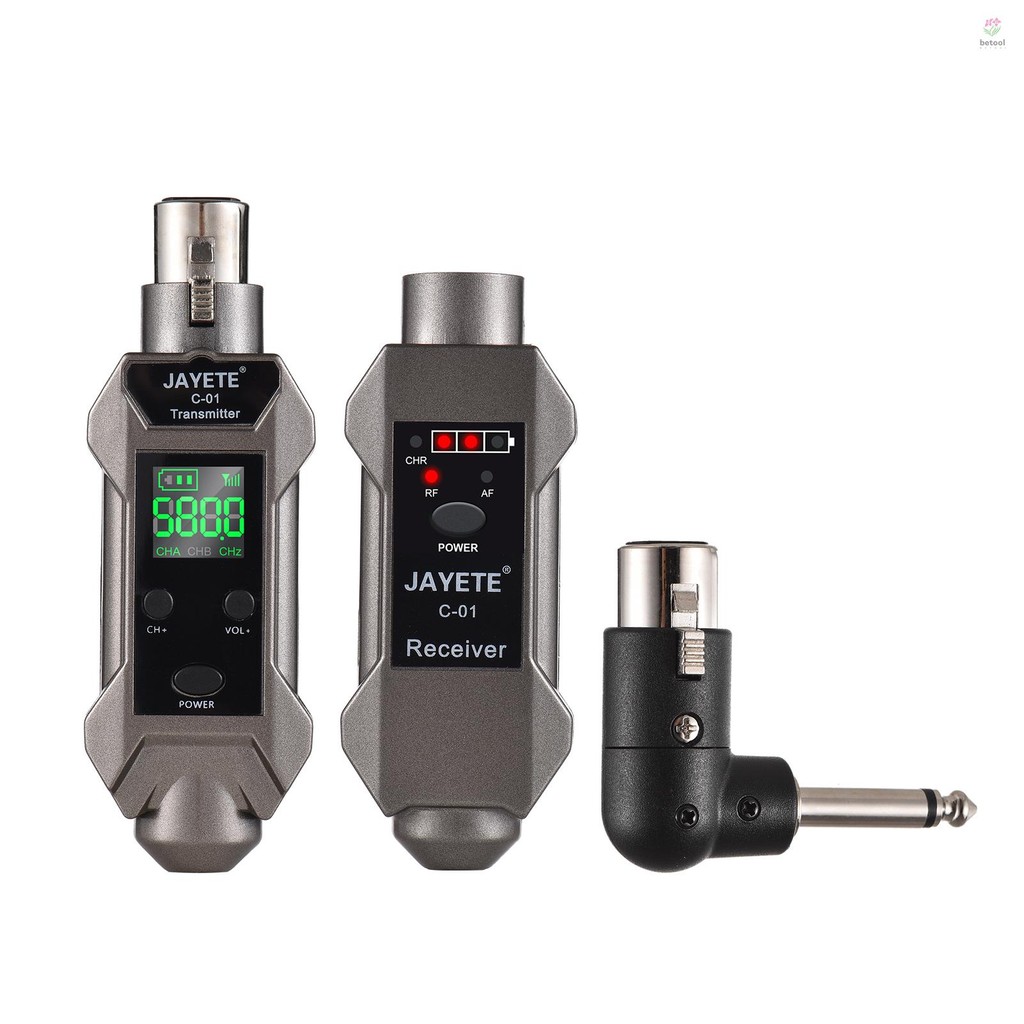 Jayete C-01 UHF Professional Wired to Wireless Microphone Converter Micphone Transmitter & Receiver 