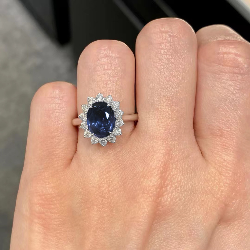 ใหม่ Blue Zircon แหวนแฟชั่นเครื่องประดับ Cubic Zirconia เจ้าสาวงานแต่งงานหมั้นของขวัญ - รูปที่ 7