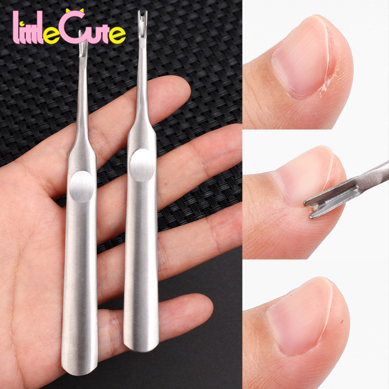 1/2/4 ชิ้นสแตนเลส Dead Skin Remover ชิ้น - อุปกรณ์ร้านทําเล็บ - เล็บหนังกําพร้า Pusher ส้อม - หนาเว้า Handle Cuticle Pusher - Trimmer เล็บ Pedicure เครื่องมือ