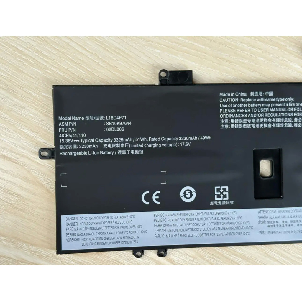 L18M4P72 L18C4P71 Battery For Lenovo Thinkpad X1 Carbon 7th 2019 2020 Series L18L4P71 SKB10K97642 02