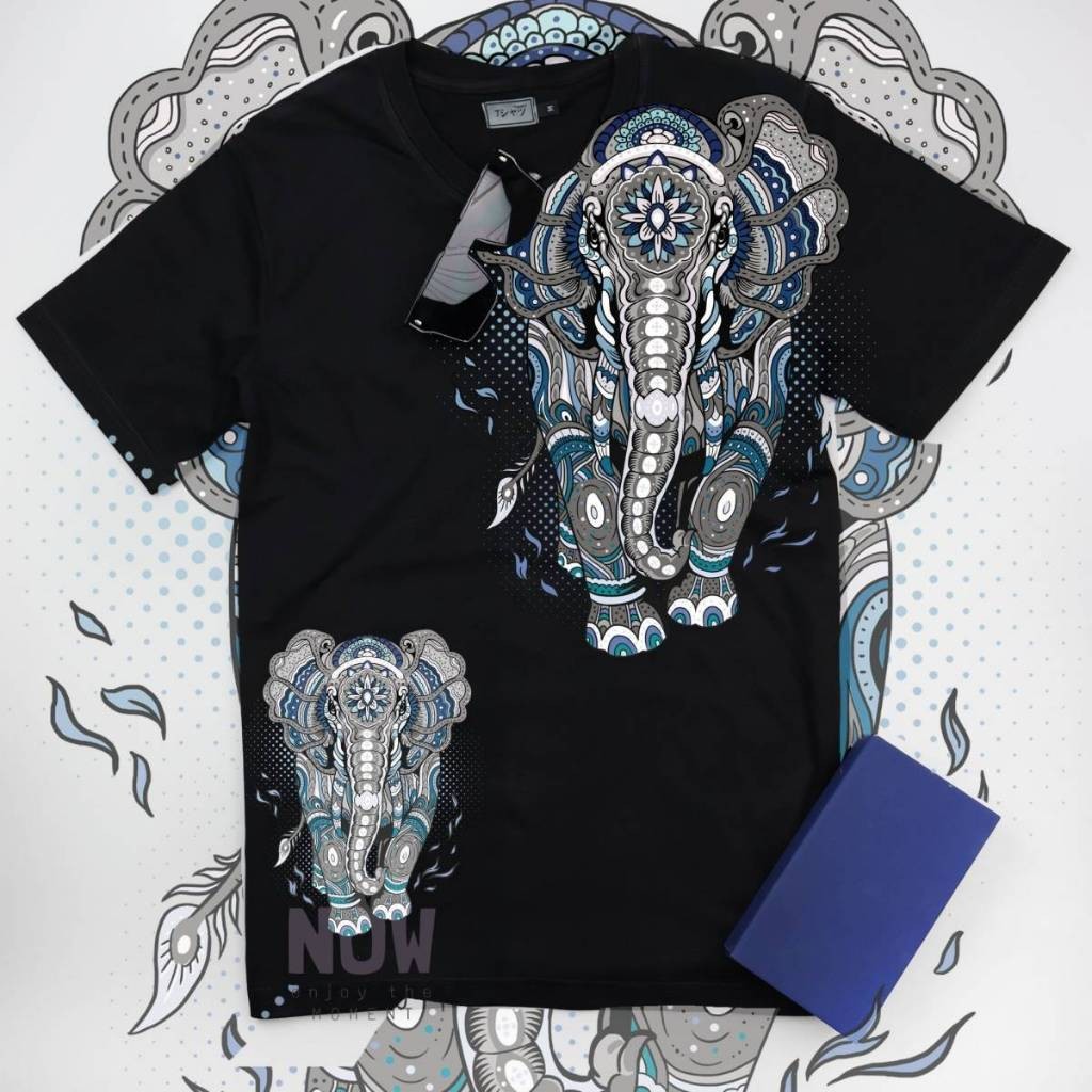 เสื้อยืด ช้างลายไทย มีขาว กรม ดำ ไซส์ S-7XL บิ๊กไซส์ #คู่รัก #เสื้อคู่ #เสื้อยืดหมี #เสื้อยืดไซส์ใหญ่ #ขายส่งเสื้อยืดSiz