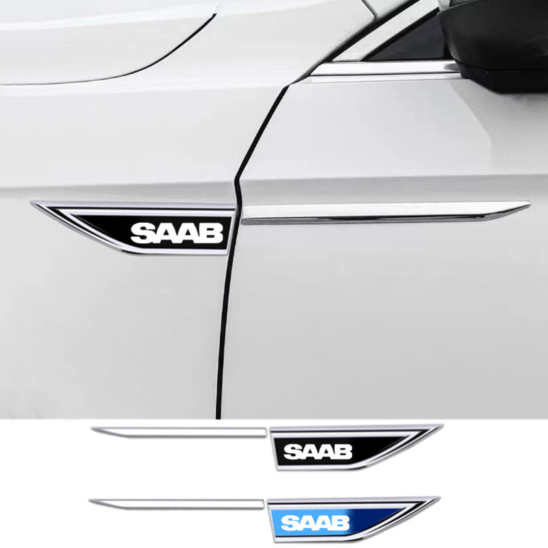 รถ Fender ด้านข้างใบมีดสแตนเลส Decal รถสติกเกอร์ป้องกันสําหรับ Saab 93 95 Saab 9-3 9-5 900 9000