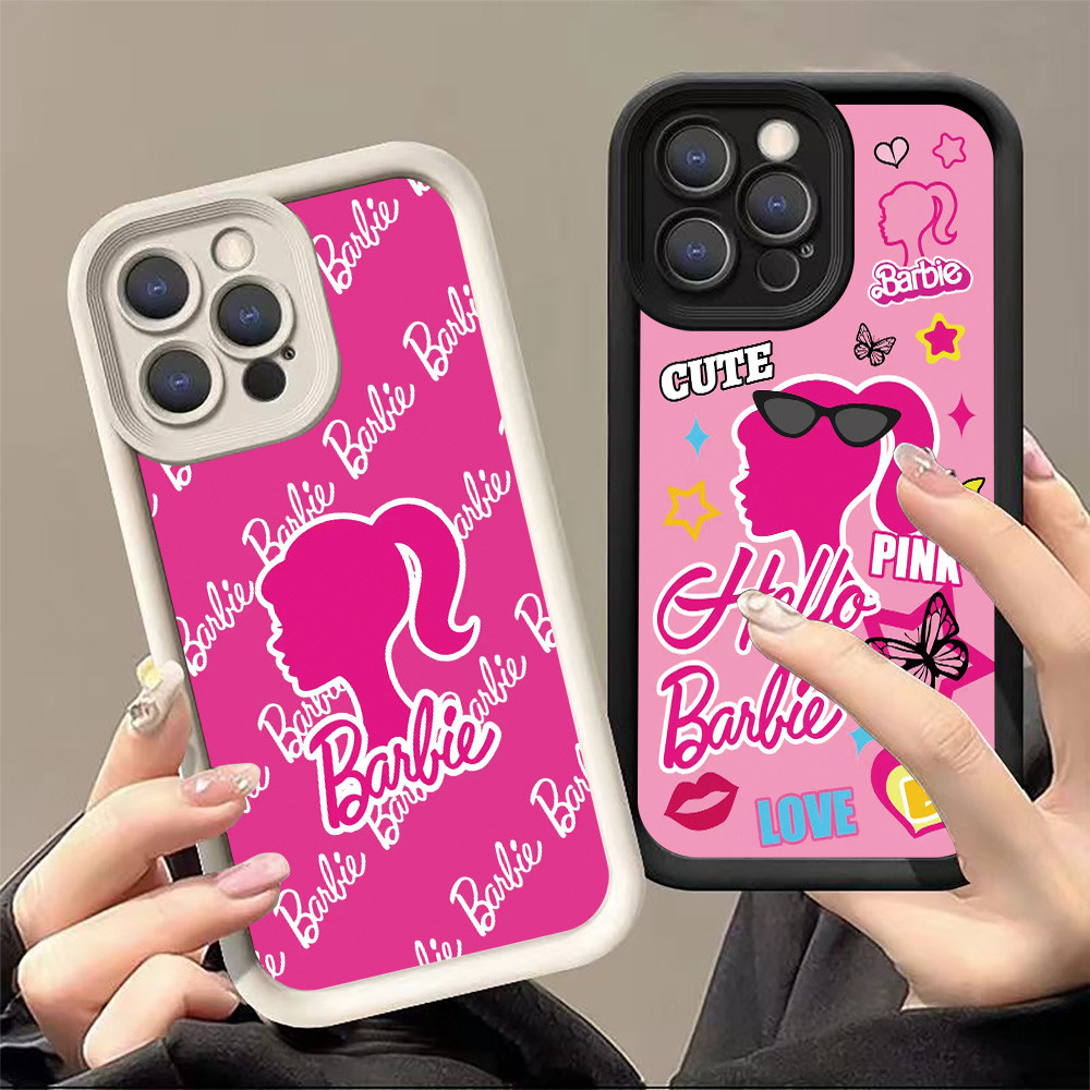 เคสซิลิโคนสําหรับ OPPO Reno 12 12F 11 11F 10 8 8T 8z 7 7z 6z Pro Plus 5G น่ารักการ์ตูนตุ๊กตาบาร์บี้ปลอกเลนส์กล้องฝาครอบโทรศัพท์ป้องกัน