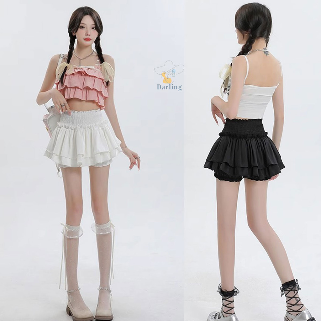 กระโปรงพองเอวสูงสำหรับสาวๆ ช่วงฤดูใบไม้ผลิและฤดูร้อน