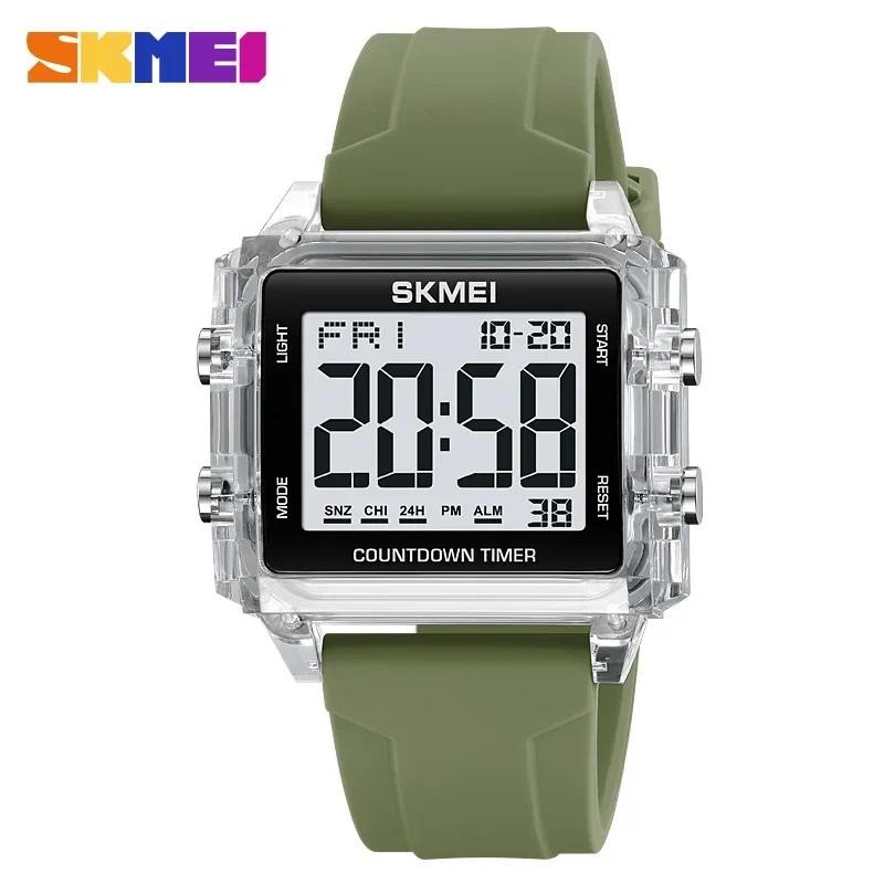Skmei 2320 Cool Digital Sport นาฬิกาสําหรับผู้ชายผู้หญิงนักเรียน 5Bar นาฬิกาจับเวลากันน้ํานับถอยหลังนาฬิกาข้อมือนาฬิกา Reloj Hombre