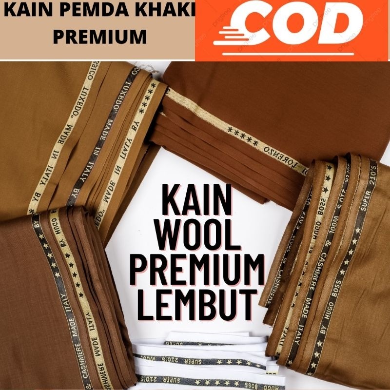 KATUN ผ้าพื้นเมืองสีกากีพรีเมี่ยม กึ่งวูล คอตตอนเนื้อนุ่ม PDH ASN วัสดุสูทชุดข้าราชการท้องถิ่น COTTO