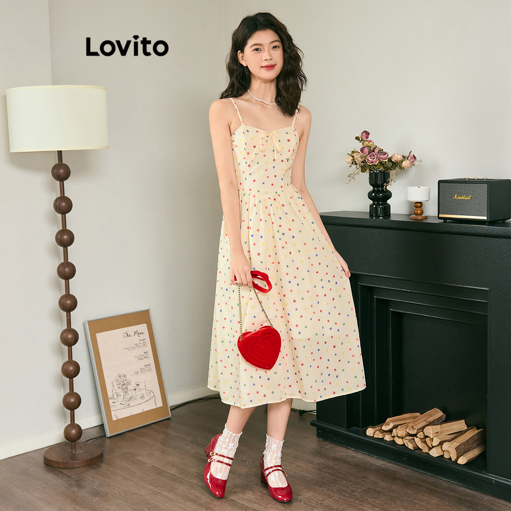 Lovito ชุดเดรสรัดรูปลายดอกไม้สำหรับผู้หญิง L98AD148