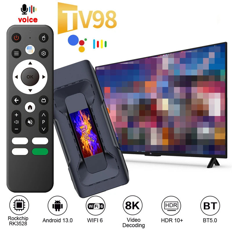 HD TV98 TV Stick Android13 8K Smart Android TV Box 4G 5G WiFi Smart TV Box RK3528 BT 5.0 Set Top Box