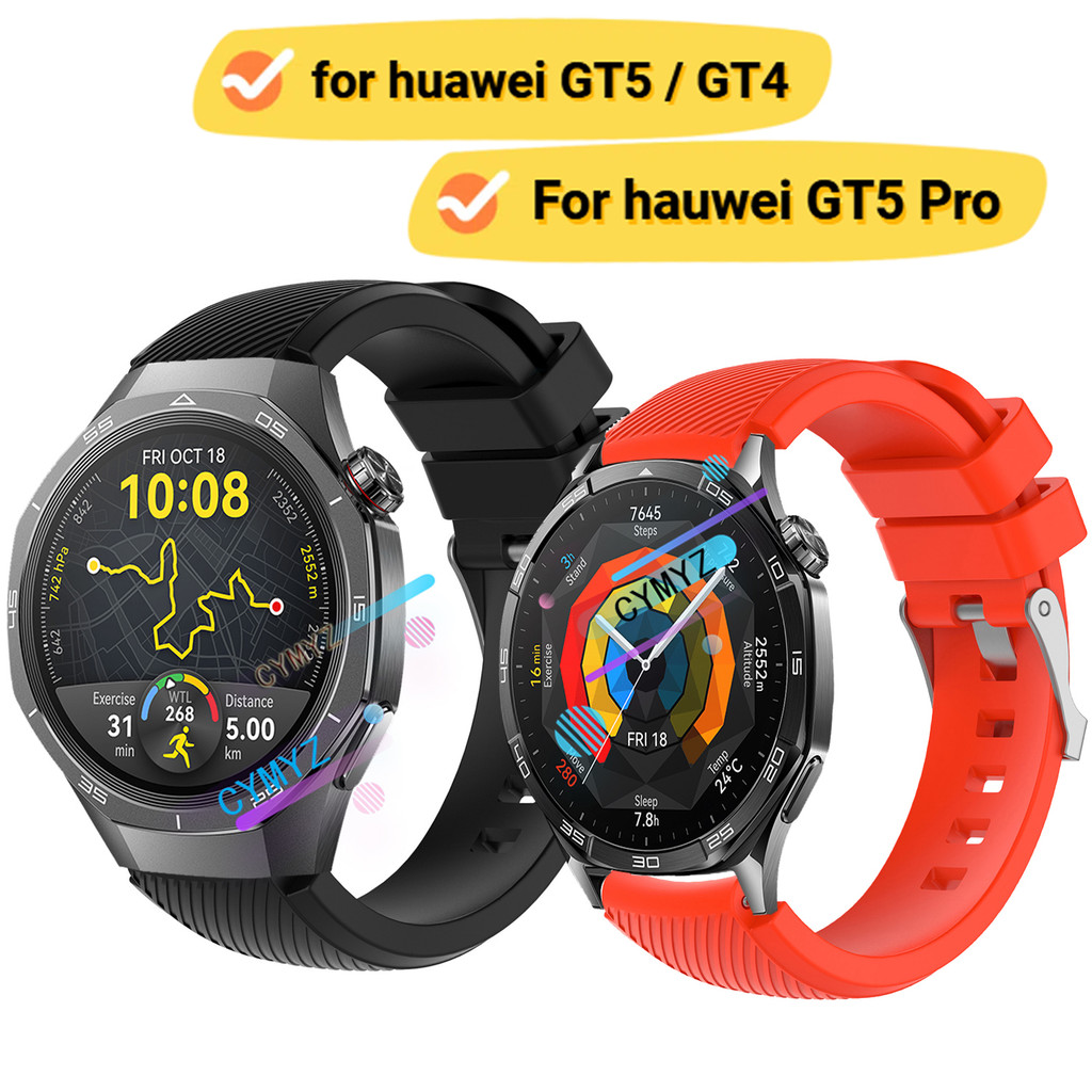 Huawei watch GT5 GT 5 Pro strap สายซิลิโคนสําหรับ huawei watch GT 5 4 3 2 SE strap สายรัดข้อมือกีฬา