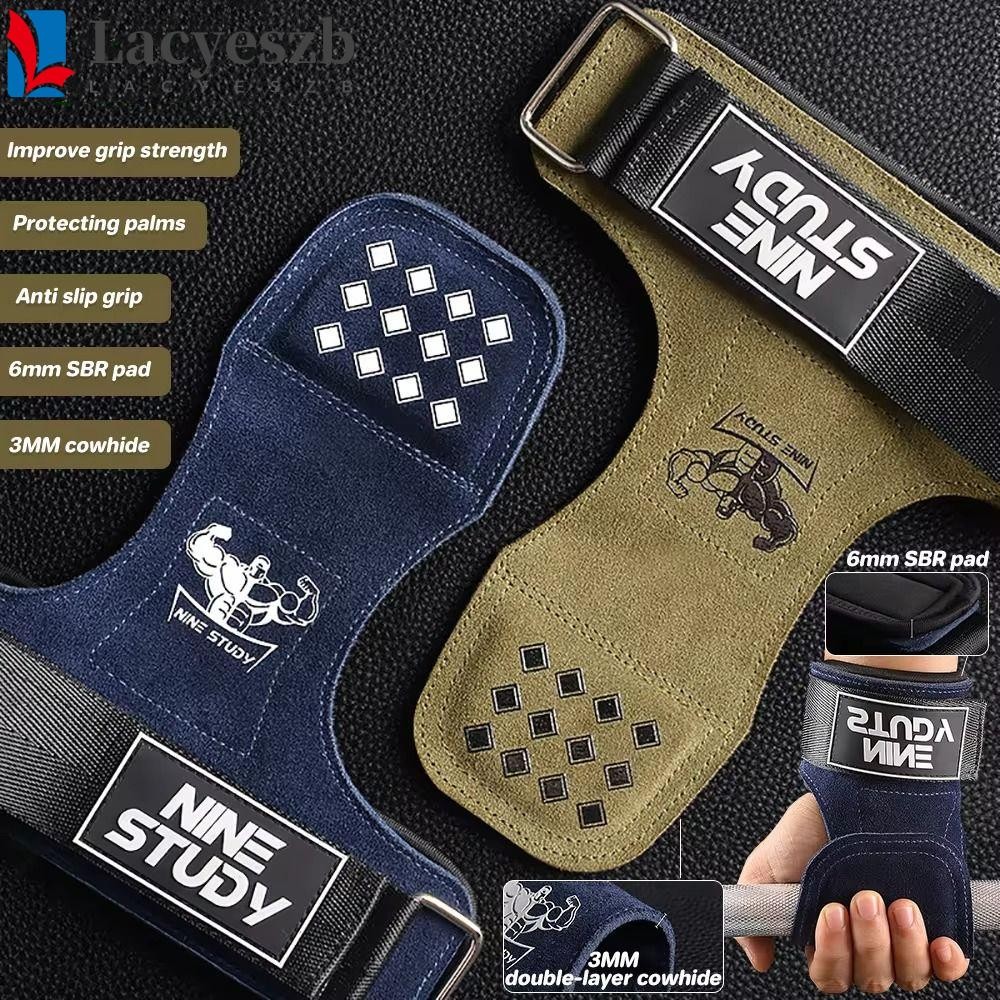 Lacyeszb 1 คู่ฟิตเนสสายรัด, SBR Biceps Flexion Muscle Man สายรัดข้อมือ,สายรัดข้อมือ Grip Band Thicken หนังลื่น Deadlift Power Straps Gym/ฟิตเนส