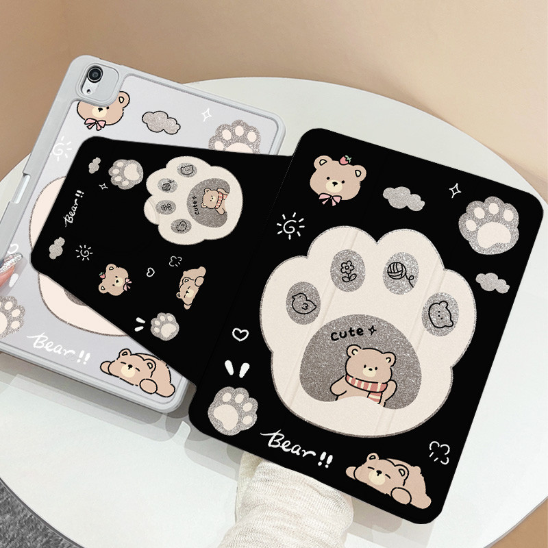 360 ° เคส iPad หมุนได้พร้อมช่องเสียบปากกา Creative Cat Paws อะคริลิค Backboard Pro11 Gen10 Gen9 Gen8 Gen7 10.2 นิ้ว Gen6 Gen5 Air6 Air5 Air4 Air3 Air2 ฝาครอบ iPad หมุนได้