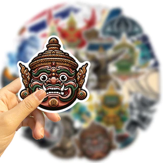 ยักษ์ พระพุทธเจ้า Thailand ไทย มวยไทย สงกรานต์ Phuket sticker vintage สติกเกอร์กันน้ำ 25-50ชิ้น