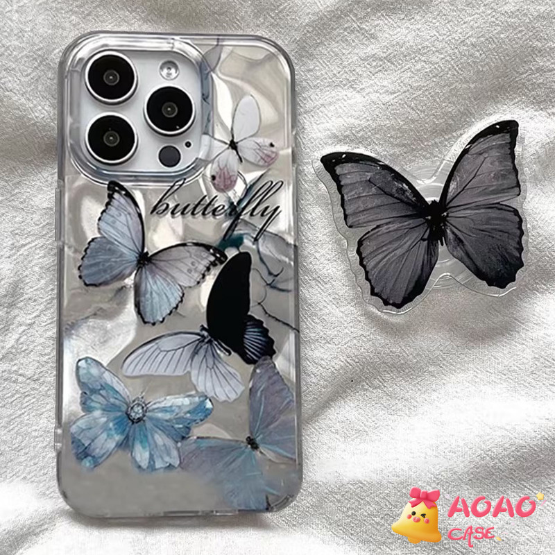 ย้อนยุค โรแมนติก แฟนตาซี สดชื่น ผีเสื้อ นุ่ม เคสiPhone 15 11 12 13 14 Pro Max XR 7Plus 8 15 Plus X XS Max SE 2022