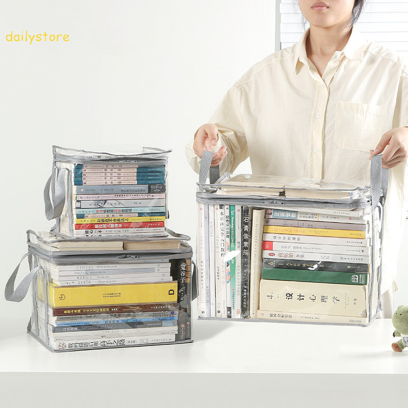 เดลี่พับหนังสือกล่องนักเรียนหอพักห้องเรียนจัดเก็บหนังสือโปร่งใสกันน้ําครัวเรือนหนังสือจัดระเบียบกล่องเก็บใหม่