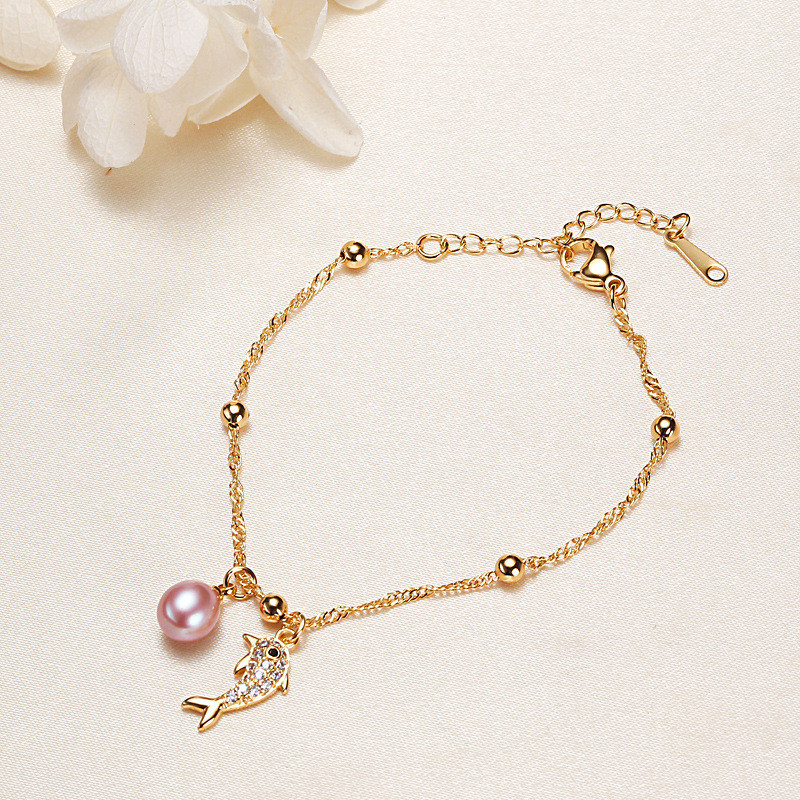 ราคาขายส่ง สร้อยข้อมือมุกน้ําจืดธรรมชาติสําหรับผู้หญิง ราคา ถูกที่สุด ดีลบีเคเค แกลเลอรีภาพที่ 9