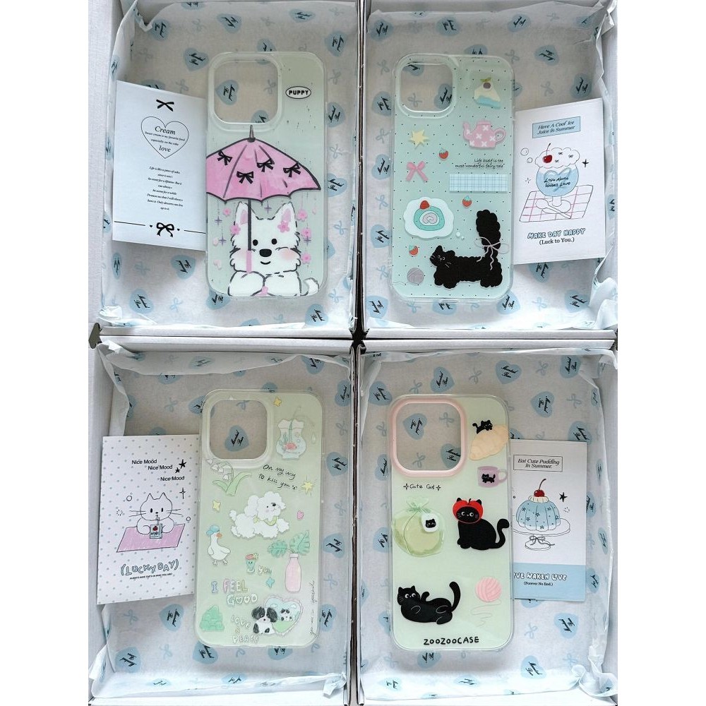 สองชั้น ฉัน ภาพประกอบสัตว์น่ารักเหมาะสําหรับ ไอโฟน16 เคสโทรศัพท์15โปรแม็กซ์ แอปเปิล 14สไตล์ใหม่13หญิง12นุ่ม/11เคสทนแรงกระแทก08vv