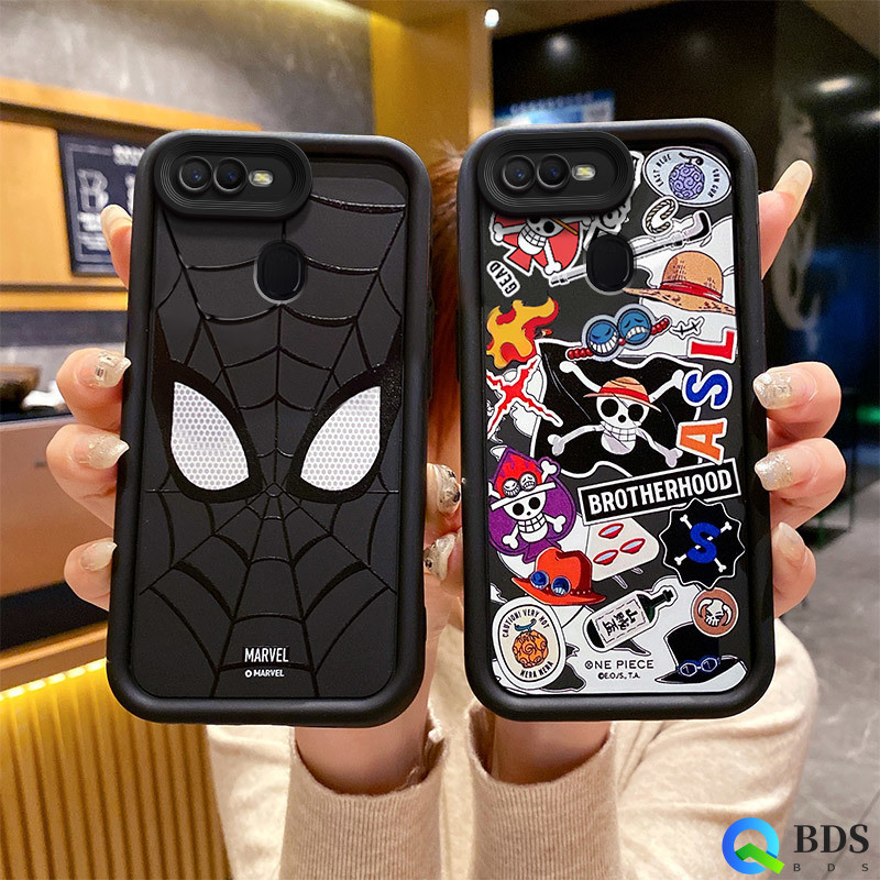 ปลอกสําหรับoppo F9 F11 Pro F7 A60 A78 4G A1K A91 5Gซิลิโคนเคลือบนิ่มสไตล์เรียบง่ายSpider Manการ์ตูนเคสโทรศัพท์