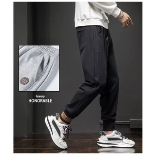 MANSTR M-5XL ผู้ชายฤดูหนาวขนซับขนแกะหนาซูเปอร์อบอุ่นกางเกงกลางแจ้ง กันลม หลวมสบายๆความร้อนกางเกงสีดําสีเทาขนาดบวก